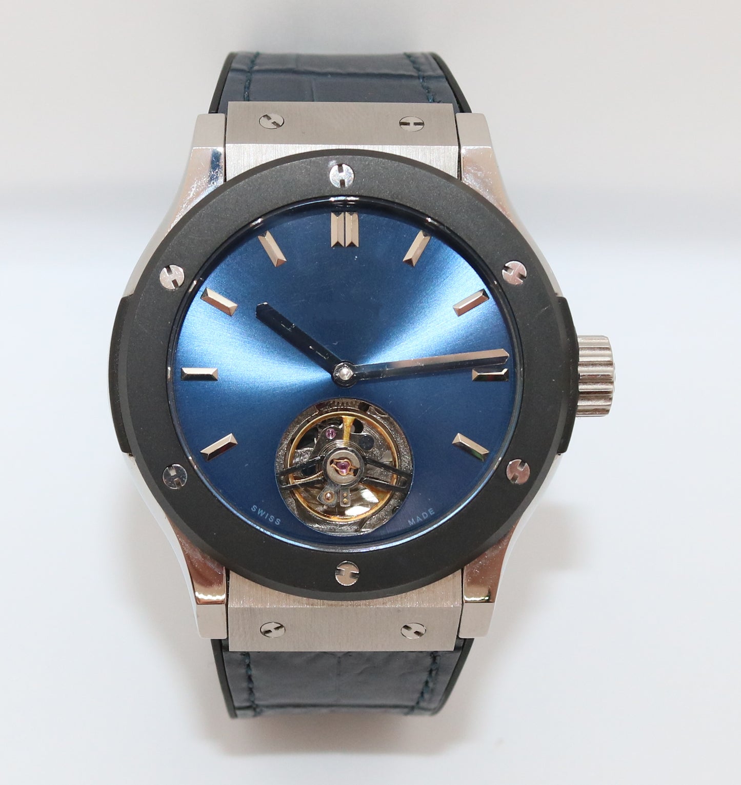 Tourbillon Herrenuhr Blau