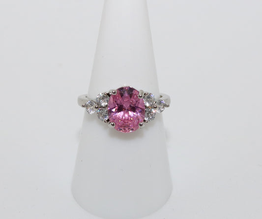 Sparkling Pink Zirkonia Ring