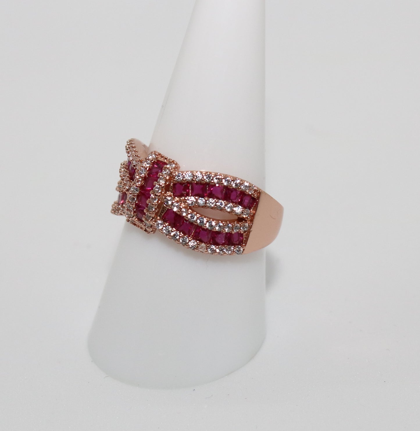 Knoten Rubellit Zirkonia Ring