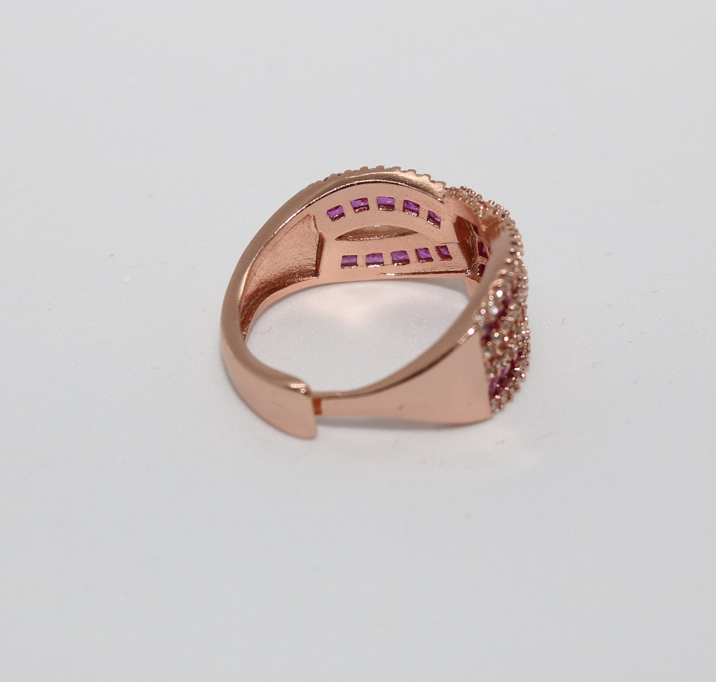 Knoten Rubellit Zirkonia Ring