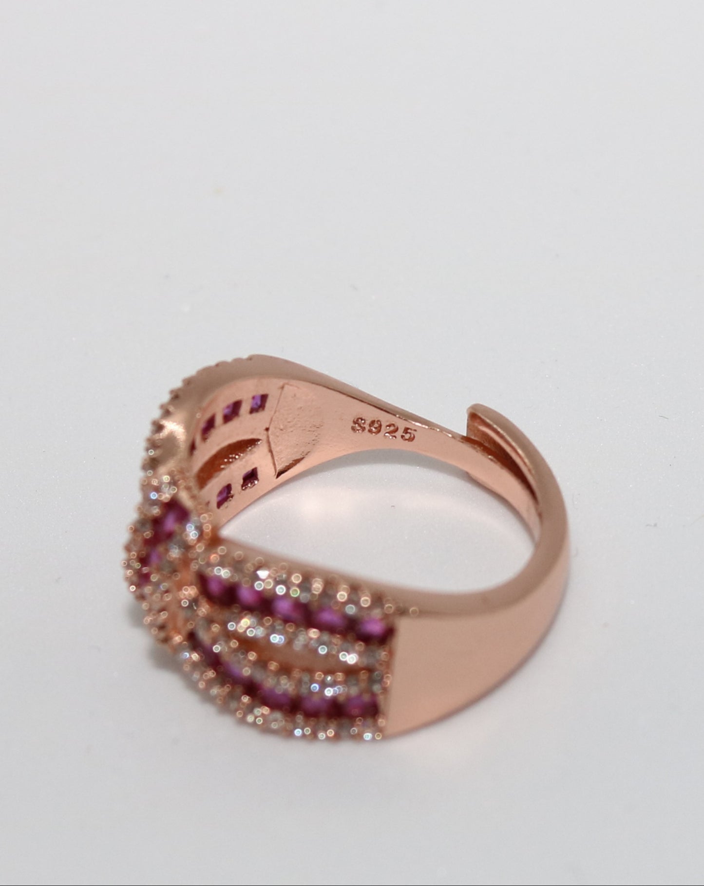 Knoten Rubellit Zirkonia Ring